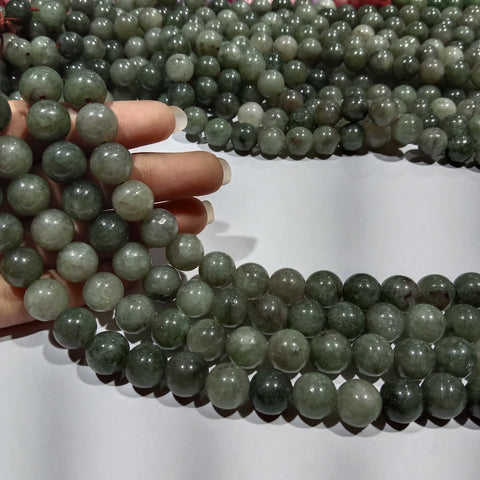 Dark Shaded Green 10mm Plan Agate Beads 1 string