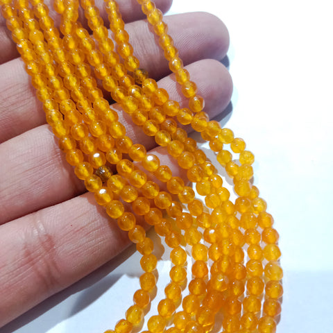 Golden Yellow 4mm Agate Beads 1 string