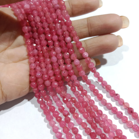 Shaded Pink 4mm Agate Beads 1 string