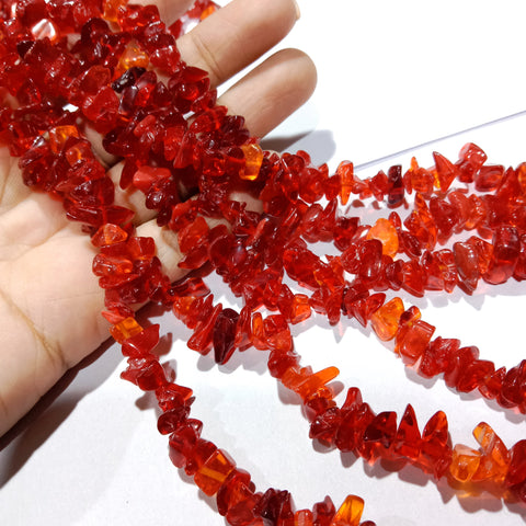 Dark Red Fancy Uncut Stone Beads 1 String