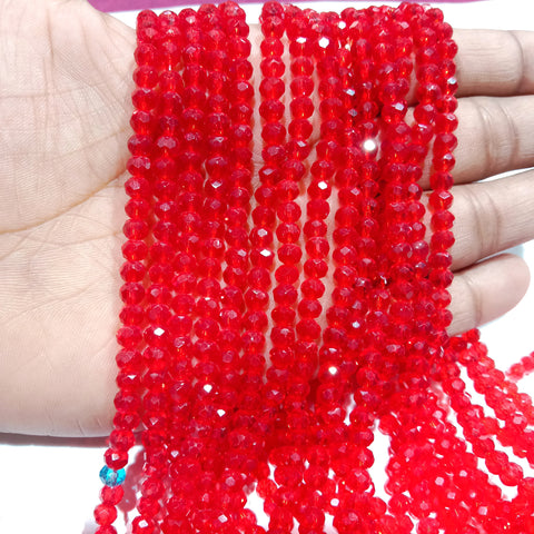 Transparent Red 4mm Crystal Beads 1200 Beads