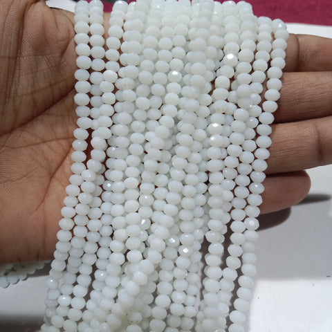 Opaque White 4mm Crystal Beads 1200 Beads