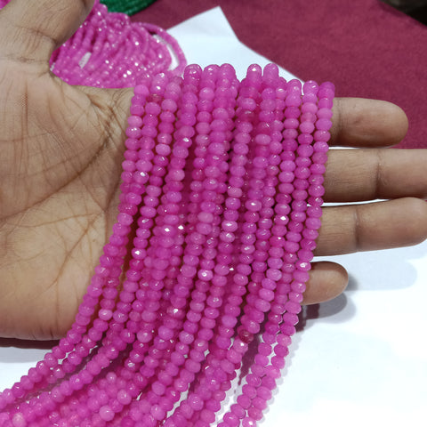 4mm Tier Agate Beads Rani Pink 100 Pcs