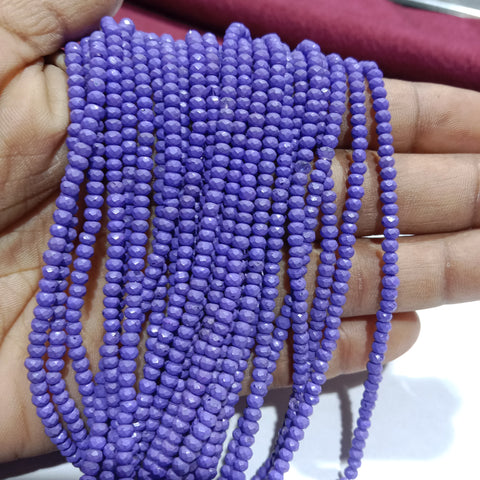 2mm Purple Opaque Dyde Crystal Beads
