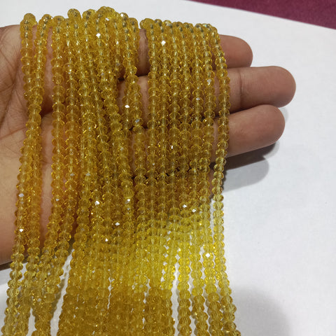 3mm Transparent Yellow Crystal Beads 1400 Pcs
