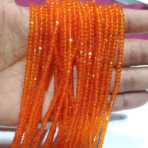 2mm Transparent Orenge Crystal Beads 1400 Pcs