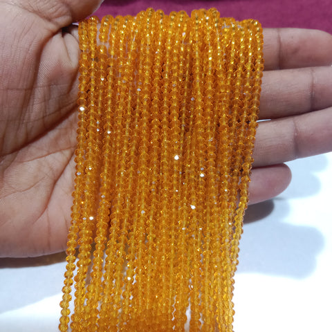 2mm Transparent Dark Yellow Crystal Beads 1400 Pcs