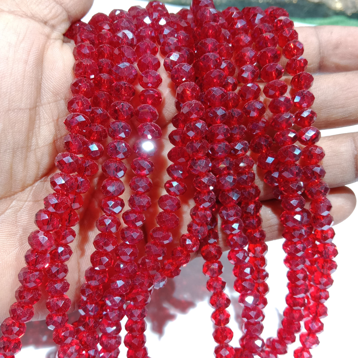 High Quality Red Crystal Beads at Rs 300.00, क्रिस्टल बीड - Sun City Beads,  Mumbai