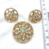 High quality polki kundan pendant set with earings