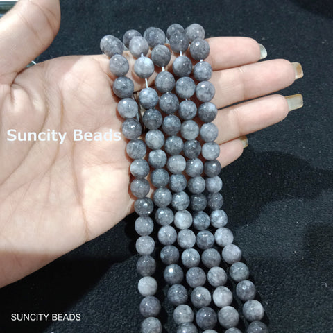 Shaded  Grey 8mm Agate Beads 45pcs
