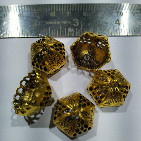 Oxidize Metal Jhumki Beads 9 Pairs