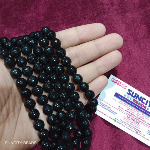 Black 10mm Agate Beads 37pcs