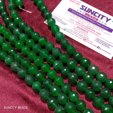 Shaded Green 10mm Agate Beads 37pcs