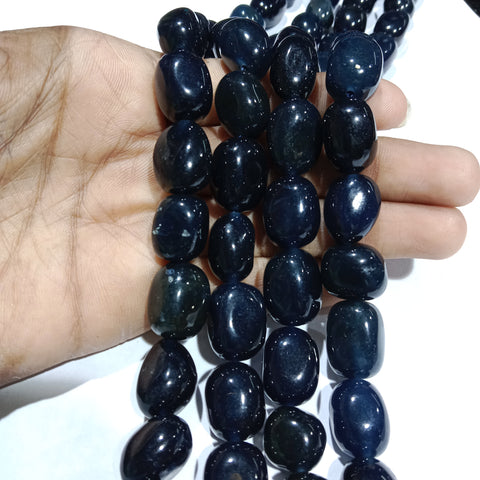 Black Tumble stones beads 1string unshape