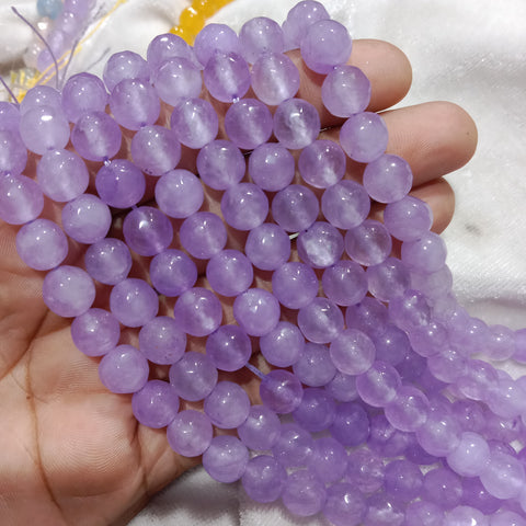 Transparent Purple 8mm Agate Beads 45pcs