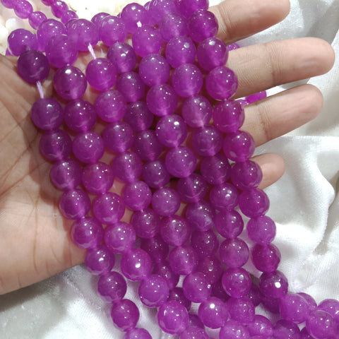 Transparent Purple 10mm Agate Beads