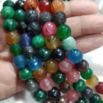 Multi Green 10mm Agate Beads 37pcs