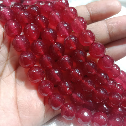 Ruby Red 10mm Agate Beads 37pcs