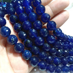 Dark blue 10mm agate beads 1 string