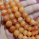 Light Orange Shaded 10mm Plane Agate Beads 1 string