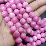 Sheded pink 10mm Plan Agate Beads 1 string
