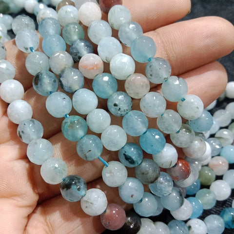 Sheded Texture Blue 6mm Agate Beads 60 Beads
