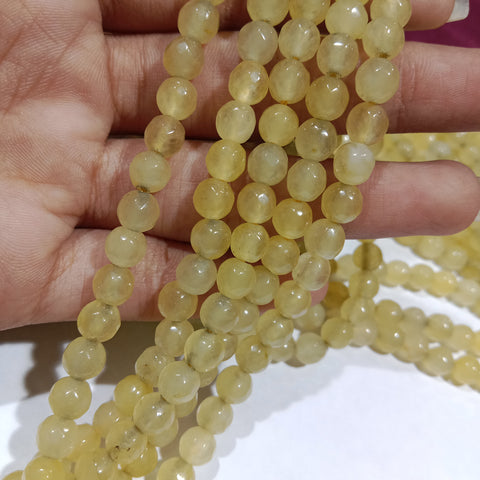 Light Yellow 6mm Agate beads 1 string