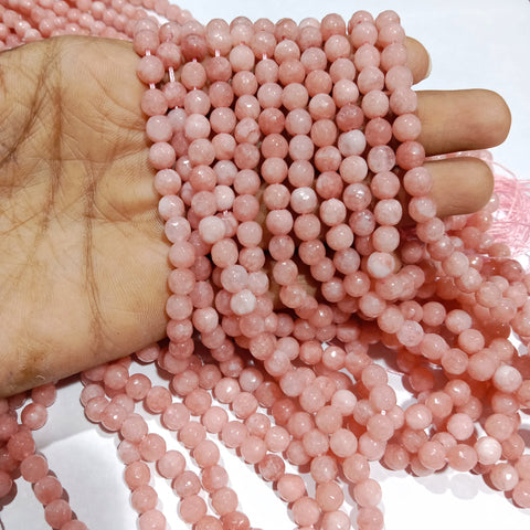 Shaded Carrot Pink 6mm Agate beads 1 string