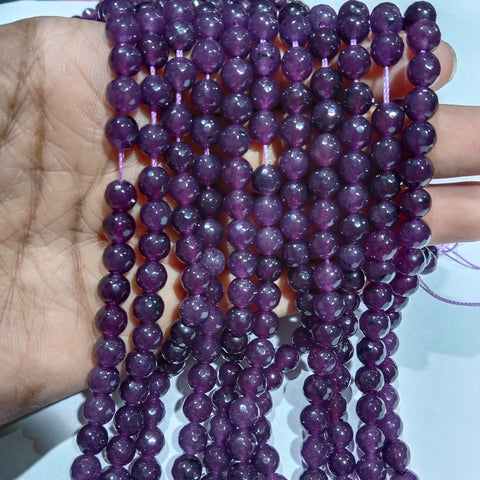 Dark  Shaded Purple 6mm Agate beads 1 string