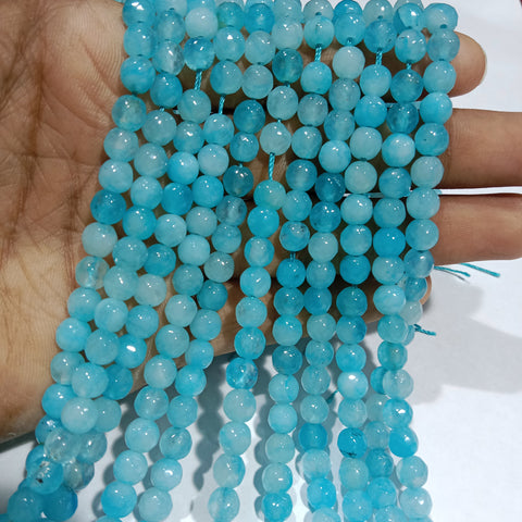 Sky Blue 6mm Agate beads 1 string