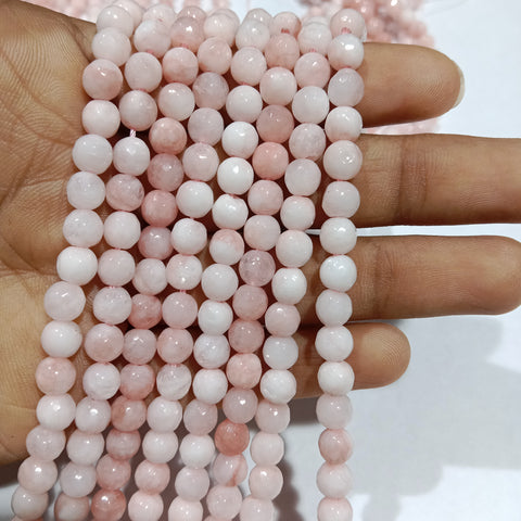 Light Shaded Pink 6mm Agate beads 1 string