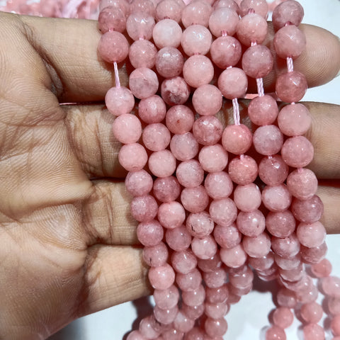 Carrot Pink 6mm Agate beads 1 string