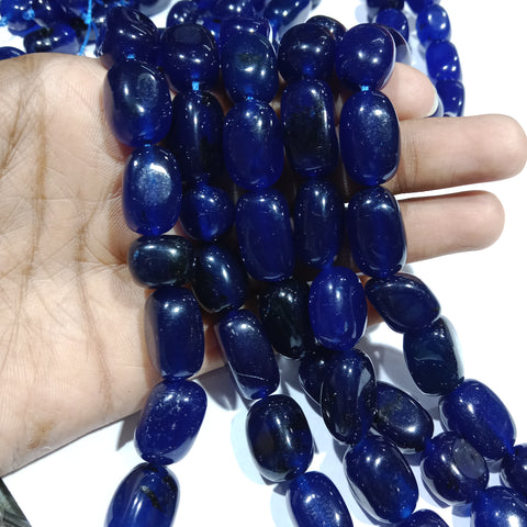 Dark blue Tumble stones beads 1string unshape
