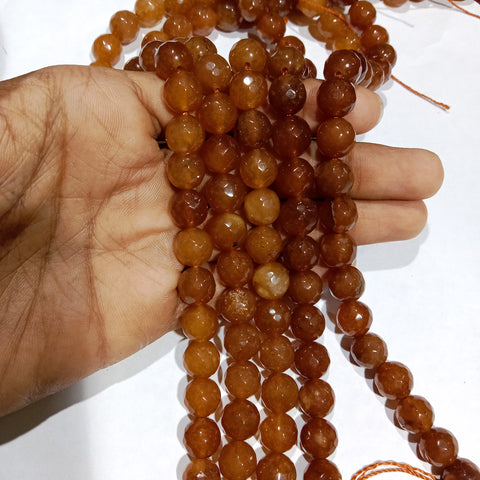 Shaded brown 10mm agate beads 1 string