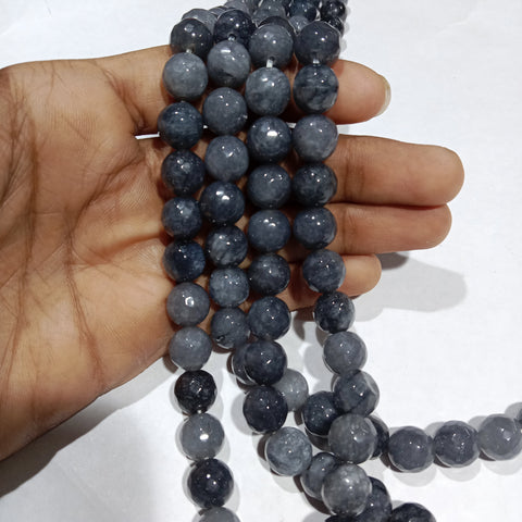 Dark grey 10mm agate beads 1 string