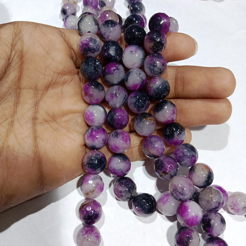Texture purple 10mm agate beads 1 string