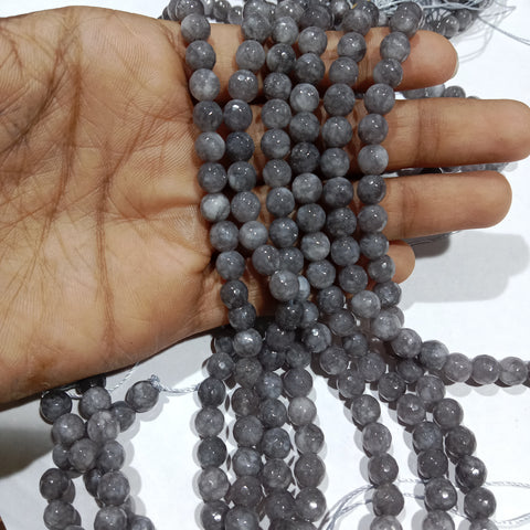 Dark Grey 6mm Agate beads 1 string