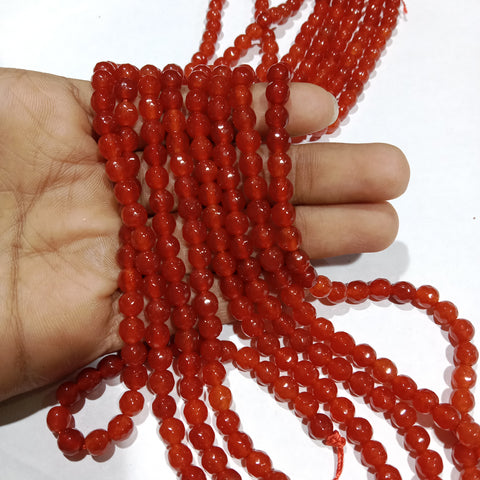 Dark Orange 6mm Agate beads 1 string