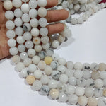 White Texture 10mm agate beads 1 string