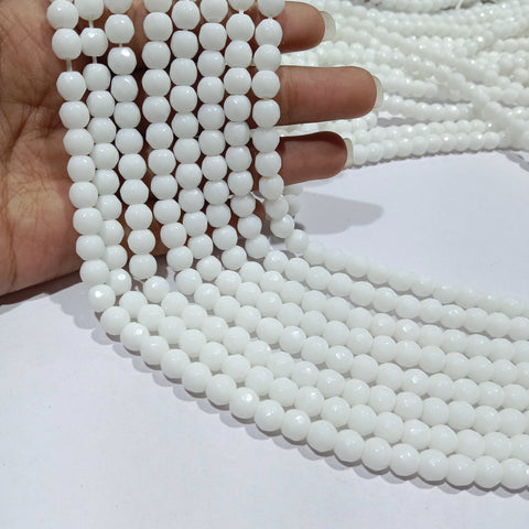 Off White 6mm Agate beads 1 string
