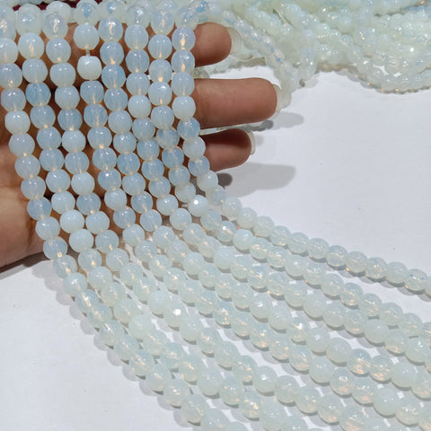 Opal White 6mm Agate beads 1 string