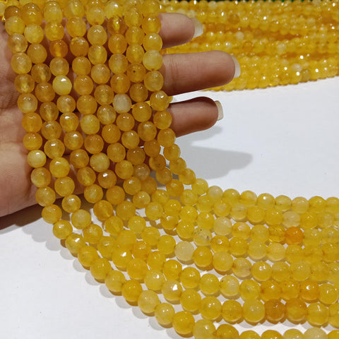 Light Shaded Yellow 6mm Agate beads 1 string