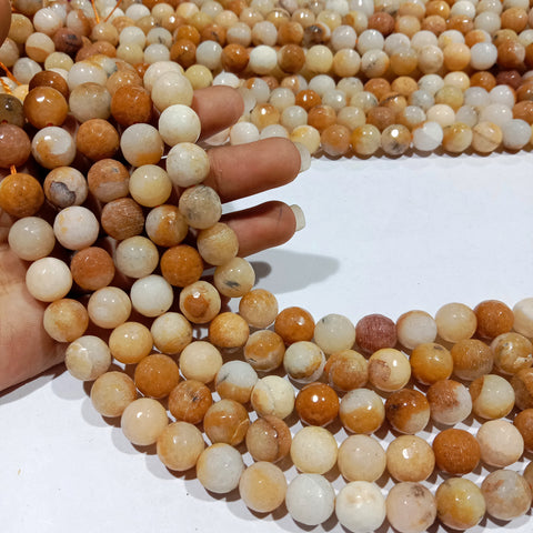 Light Brown Shaded 10mm Plan Agate Beads 1 string