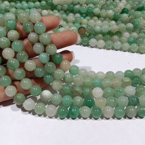 Light Shaded Green 8mm plan agate beads 1 string