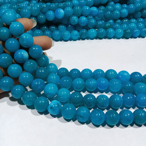 Light Sea Blue 10mm Plan Agate Beads 1 string