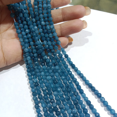 Sea Blue 4mm Agate Beads 1 string