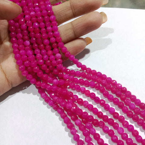 Rani Pink 4mm Agate Beads 1 string