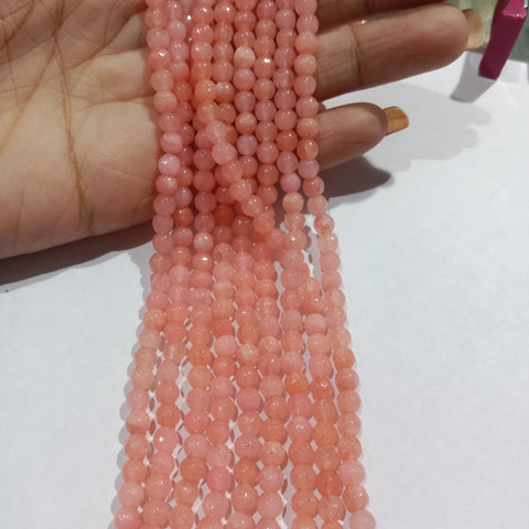 Peach 4mm Agate Beads 1 string