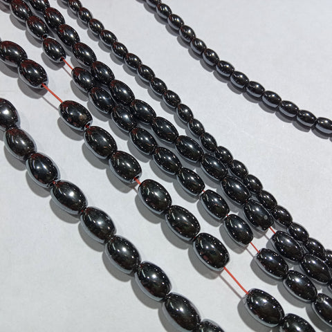 Oval Shape Fancy Hematite Beads
