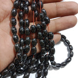 Oval Shape Fancy Hematite Beads